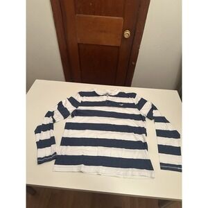 Men's Extra Large Hollister Blue And White Striped Long Sleeve